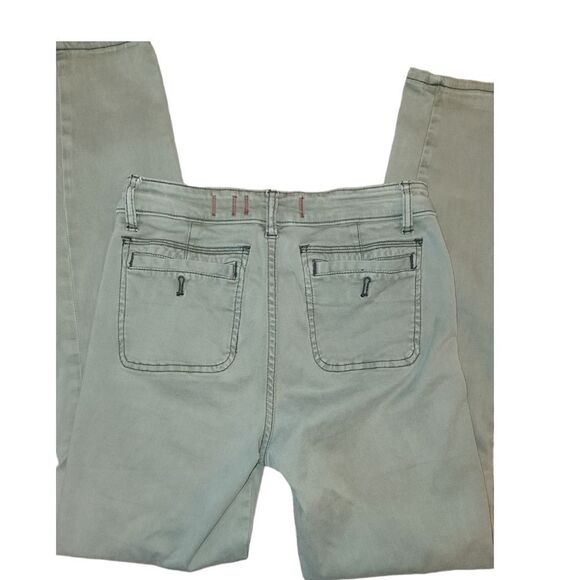 Hei Hei Anthropologie Abroad Chino Pants Olive Green Casual Pant Pocket 26 - Picture 6 of 12